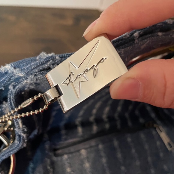 Denim embellished bag clutch or crossbody - Picture 5 of 7